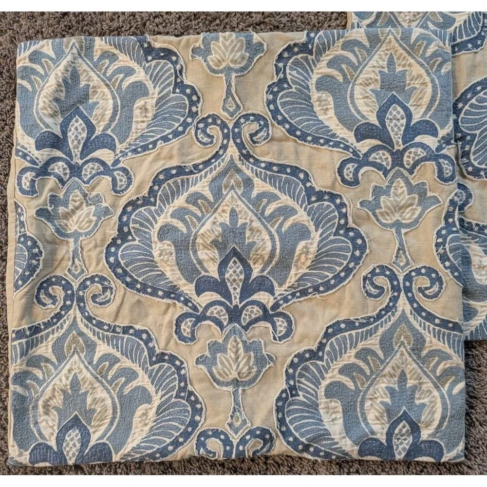 2 Pottery Barn Blue Beige Paisley Shams 24